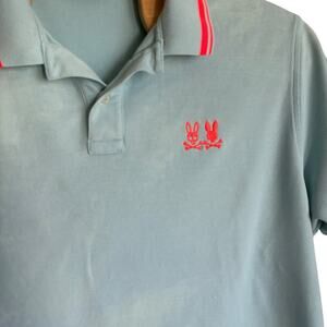 Psycho Bunny Polo Shirt Men's Size 3XL Blue Short Sleeve **Flaw?** Bleached